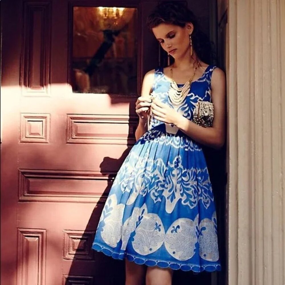 EUC Anthropologie Plenty Tracy Reese Azure lace dress : US8